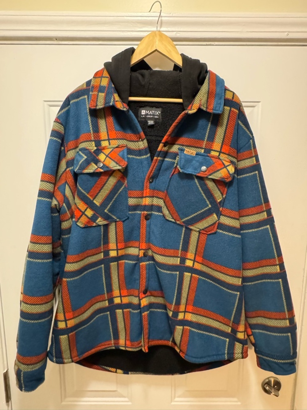 Matix Hooded Flannel Jacket Mens 2XL Sherpa Lined Heavyweight Skate Shacket